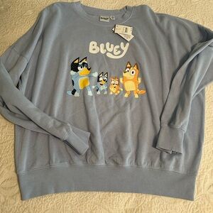 Bluey Graphic Light Blue Sweatshirt NWT